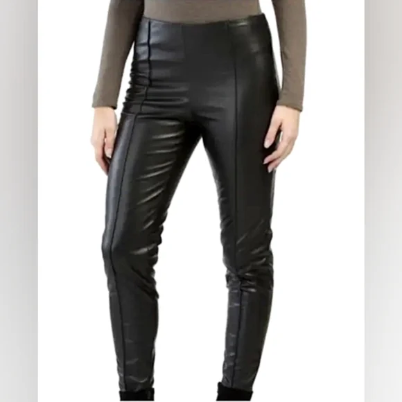 Black Faux Leather Leggings Zac & Rachel Medium - Picture 1 of 8